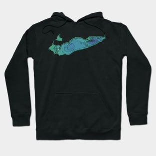 Lake Erie Topographical Map Hoodie